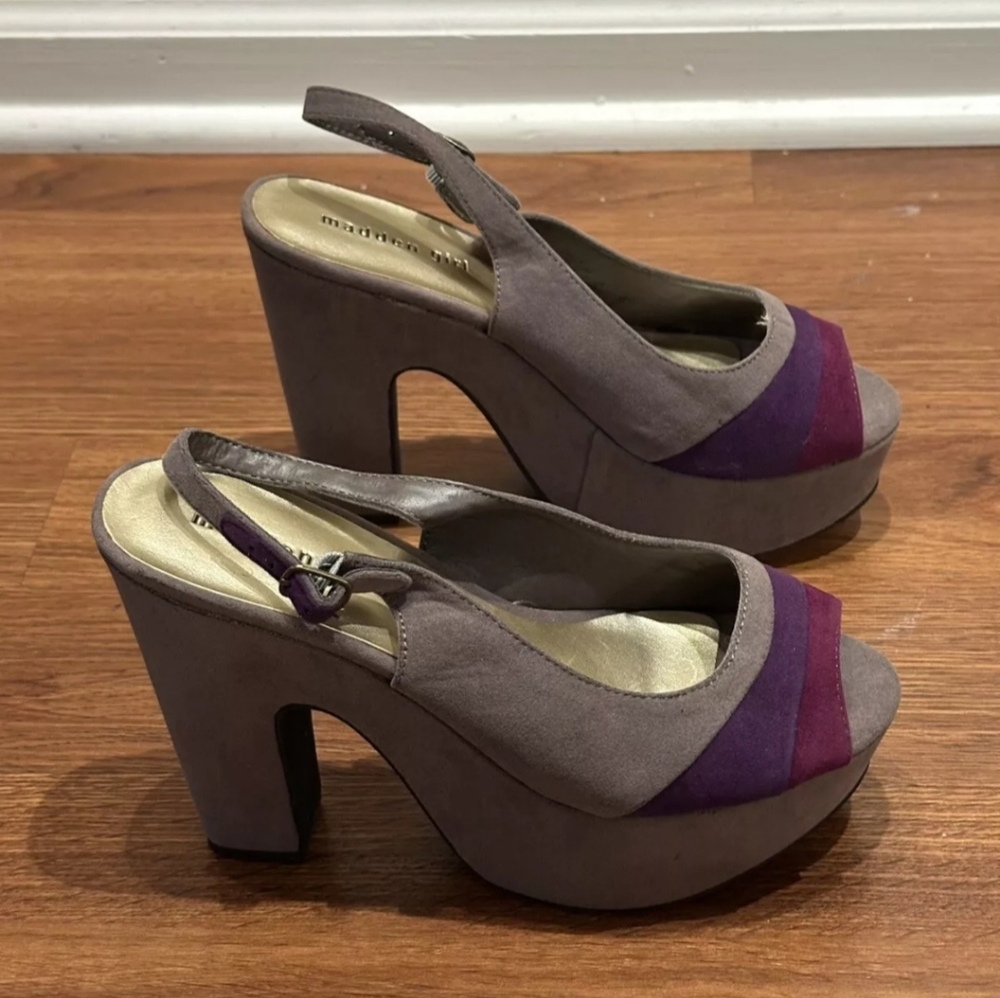 Women's Purple and Gray Platform Heels